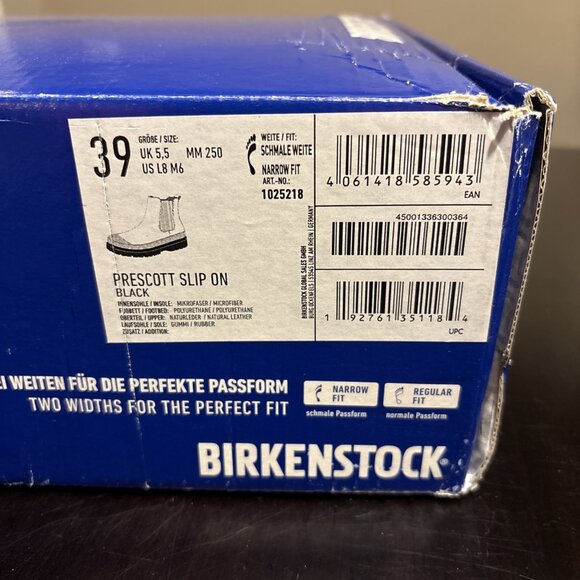 Birkenstock New w/ Box Prescott Slip On Black Oiled Leather Narrow Size 39 - Picture 9 of 10